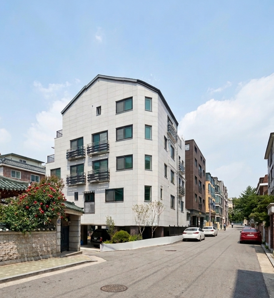 인접 건물과 차별화된 주차계획으로 임대 경쟁력을 확보한 설계